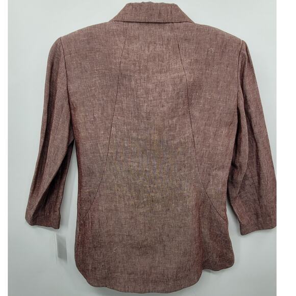 LaFayette 148 Long Sleeve Linen Single Breasted Jacket Midi Skirt‎ Set Lady Suit - Picture 3 of 16